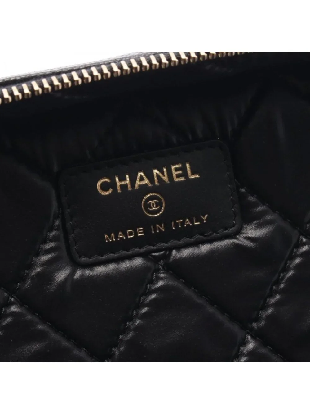 Chanel Handbag Quilted Black Caviar Leather Vanity